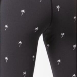 Alala Black Leggings white embroidered palm trees - too good to miss